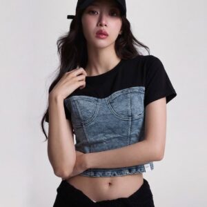Camiseta Corset en jean